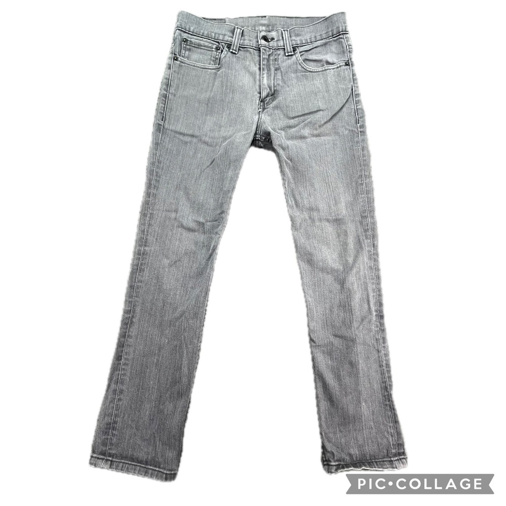 Levi's 511 Mens Skinny Fit Grey Jeans Size 32x30 Slim Tapered Leg Denim